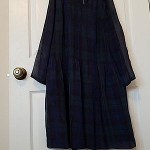 Madewell drop waist plaid dress